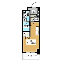 パークアクシス両国馬車通り ワンルームの間取図画像
