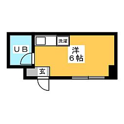 グリーンハイツ ワンルームの間取図画像
