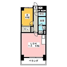 プリマヴェーラ 1LDKの間取図画像