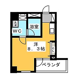 プライマル両国イースト ワンルームの間取図画像