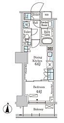 パークアクシス錦糸公園 1DKの間取図画像