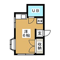 ハイツアサヌマ ワンルームの間取図画像