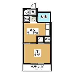 マリーナハイツ 1DKの間取図画像
