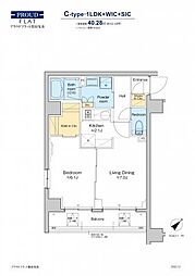プラウドフラット墨田曳舟 4階1LDKの間取り