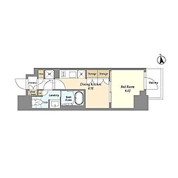 リビオメゾン浅草雷門 1DKの間取図画像