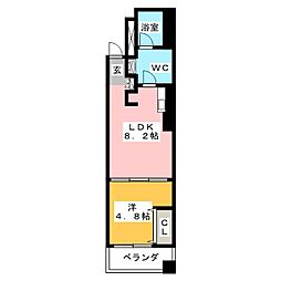 ParkAxis元浅草STAGE 1DKの間取図画像