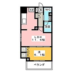 コンフォリア浅草松が谷 1LDKの間取図画像