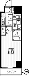 AR向島 1Kの間取図画像
