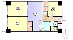 中銀第2東上野マンシオン 3DKの間取図画像