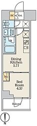 CREATIF本所吾妻橋 1DKの間取図画像