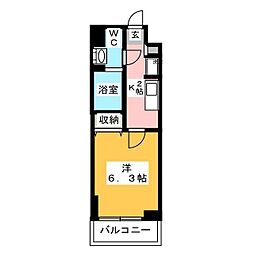 CASSIA押上 1Kの間取図画像