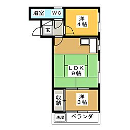 町田ファミール 2LDKの間取図画像