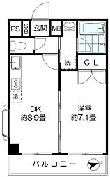 レジデンス上野 ワンルームの間取図画像