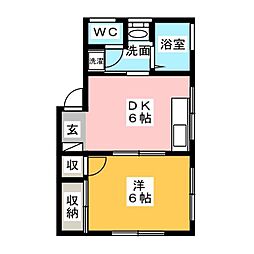 蓮田ビル 1DKの間取図画像