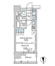 PARKAXIS上野EAST 1DKの間取図画像