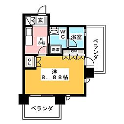 アーデン清澄白河 8階1Kの間取り