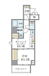 シティフォレスト森下 1DKの間取図画像