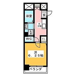 コンフォートイケダ 1Kの間取図画像