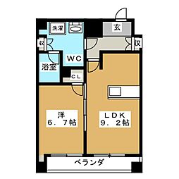 ガーラ・ステーション菊川 1LDKの間取図画像