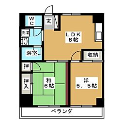 三京ビル 2LDKの間取図画像