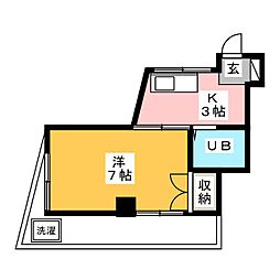 諏訪ビル 1Kの間取図画像