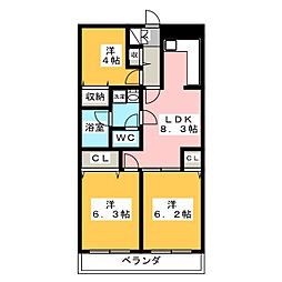 ドエルリバーサイド大島 2SDKの間取図画像