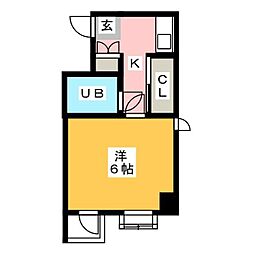 千歳プラザ 1Kの間取図画像