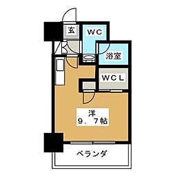 コンフォリア両国DEUX ワンルームの間取図画像
