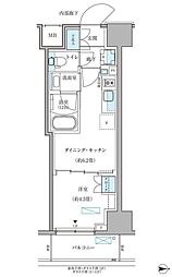 パークアクシス住吉ガーデンスクエア 1DKの間取図画像