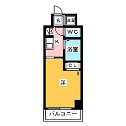 HF東神田レジデンス 12階1Kの間取り