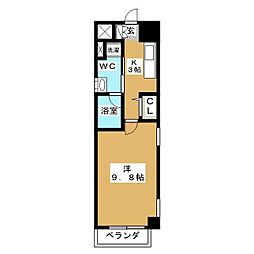ジョイシティ蔵前 1Kの間取図画像