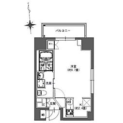 ラドゥセール東神田 ワンルームの間取図画像