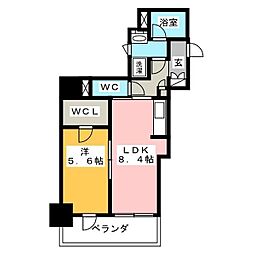 パークアクシス蔵前・春日通り 1LDKの間取図画像