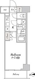 MYRIARESIDENCE浅草橋 1Kの間取図画像