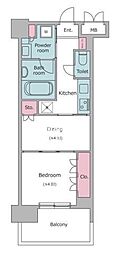 レジディア文京湯島 2Kの間取図画像
