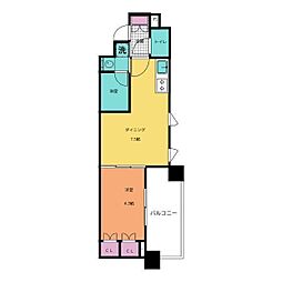 吉川ビル 1DKの間取図画像