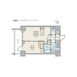 CRESTCOURT蔵前STATIONFRONT 1LDKの間取図画像
