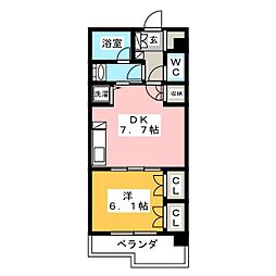 レジディア御茶ノ水 1DKの間取図画像