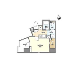LIGHTTERRACE秋葉原 1Kの間取図画像