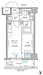 パークアクシス文京本郷 1DKの間取図画像