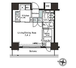 ParkAxis本郷の杜 1Kの間取図画像