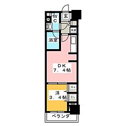 パークアクシス木場キャナルウエスト 1DKの間取図画像