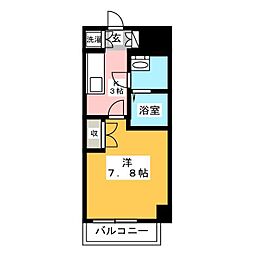 長岡メゾンドビラ勝どき 1Kの間取図画像