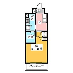 プラウドフラット木場2 1Kの間取図画像