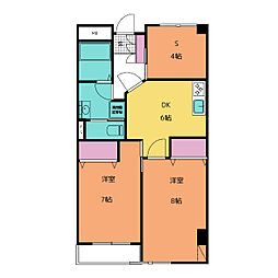 深川住宅B棟 2SDKの間取図画像