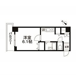 ドエルイン月島 1Kの間取図画像