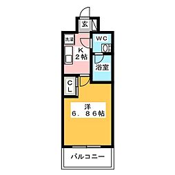 プロスペクト門前仲町 1Kの間取図画像