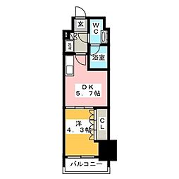 ルフォンプログレ清澄白河プレミア 1DKの間取図画像