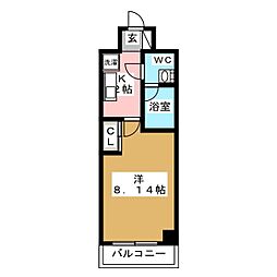 プロスペクト門前仲町 1Kの間取図画像