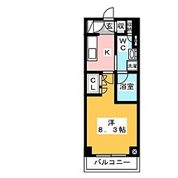 プラウドフラット門前仲町5 1Kの間取図画像